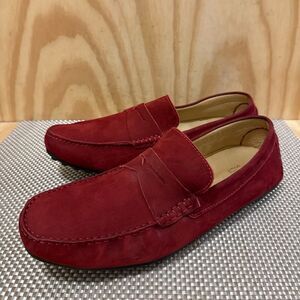 Saks Fifth Avenue Burgundy Suede  Driving Loafers Men’s Shoes Slip On Size 12M